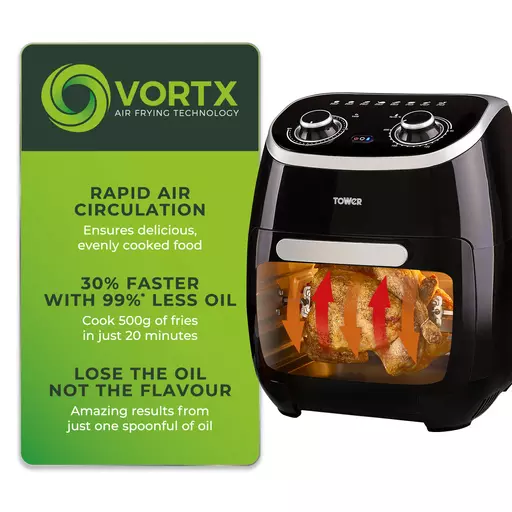 Xpress 2000W 11 Litre 5-in-1 Manual Air Fryer Oven With Rotisserie 3 Xpress 2000W 11 Litre 5-in-1 Manual Air Fryer Oven With Rotisserie - Image 3