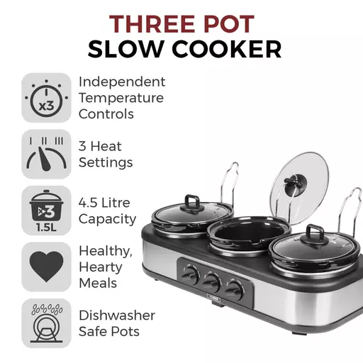 3 X 1.5 Litre Pot Slow Cooker 2 3 X 1.5 Litre Pot Slow Cooker - Image 2
