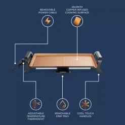 Cerasure+ Copper Electric Teppanyaki Grill Copper -Kitchen appliances fit 437