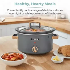 Tower Scandi 3.5 Litre Stainless Steel Slow Cooker 17 Tower Scandi 3.5 Litre Stainless Steel Slow Cooker -Kitchen appliances fit 463