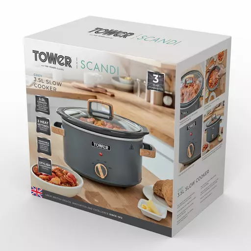 Tower Scandi 3.5 Litre Stainless Steel Slow Cooker 12 Tower Scandi 3.5 Litre Stainless Steel Slow Cooker - Image 12