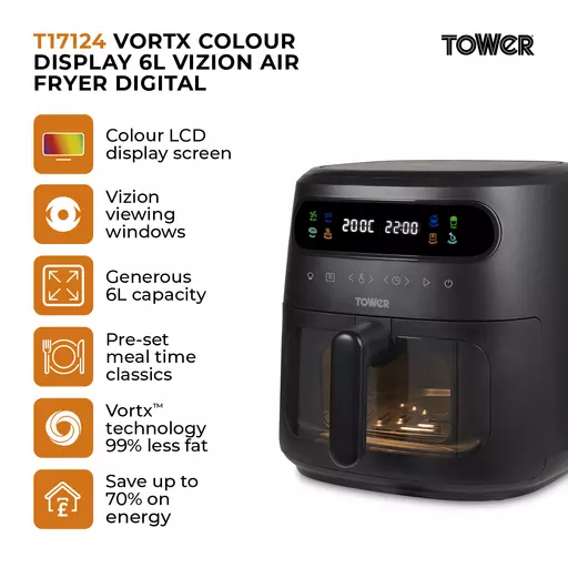 Vortx Vizion 6 Litre Air Fryer With Colour Digital Display 2 Vortx Vizion 6 Litre Air Fryer With Colour Digital Display - Image 2