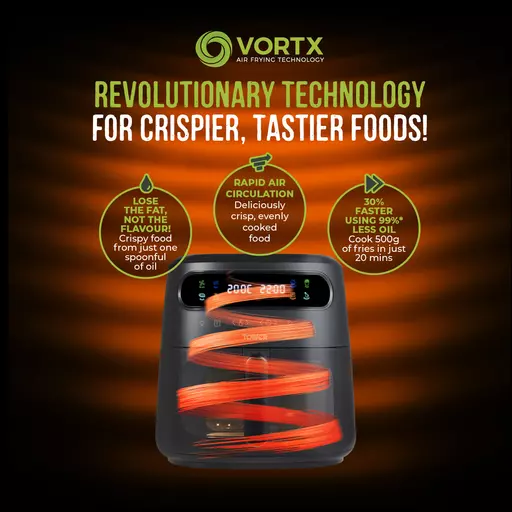 Vortx Vizion 6 Litre Air Fryer With Colour Digital Display 7 Vortx Vizion 6 Litre Air Fryer With Colour Digital Display - Image 7