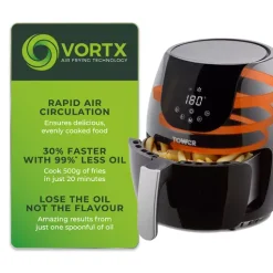 Vortx 4 Litre Digital Air Fryer -Kitchen appliances fit 489