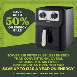 Vortx 5 Litre Manual Air Fryer -Kitchen appliances fit 509