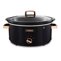 Rose Gold 6.5 Litre Slow Cooker Black And Rose Gold