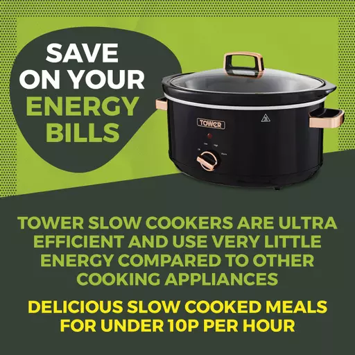 Rose Gold 6.5 Litre Slow Cooker Black And Rose Gold 3 Rose Gold 6.5 Litre Slow Cooker Black And Rose Gold - Image 3