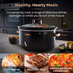 Rose Gold 6.5 Litre Slow Cooker Black And Rose Gold 17 Rose Gold 6.5 Litre Slow Cooker Black And Rose Gold -Kitchen appliances fit 545
