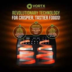 Vortx Vizion 11L Digital Dual Air Fryer Oven -Kitchen appliances fit 559