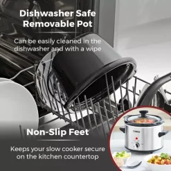 1.5 Litre Stainless Steel Slow Cooker -Kitchen appliances fit 614