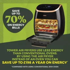 Xpress Pro 2000w 11 Litre 5-in-1 Rose Gold Digital Air Fryer Oven -Kitchen appliances fit 700