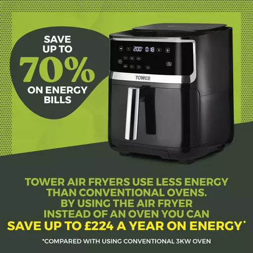 Vortx 1700W 7L Steam Air Fryer Black Digital 8 Vortx 1700W 7L Steam Air Fryer Black Digital - Image 8