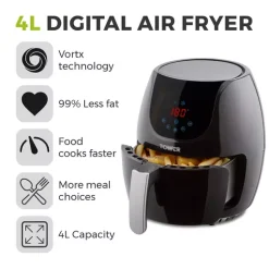 Vortx 4.3 Litre Digital Air Fryer -Kitchen appliances fit 79